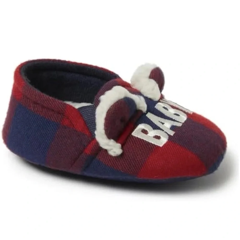 Dearfoams Cozy Baby Bear Plaid Slippers Sz 3-4 NWT FREE SHIPPING